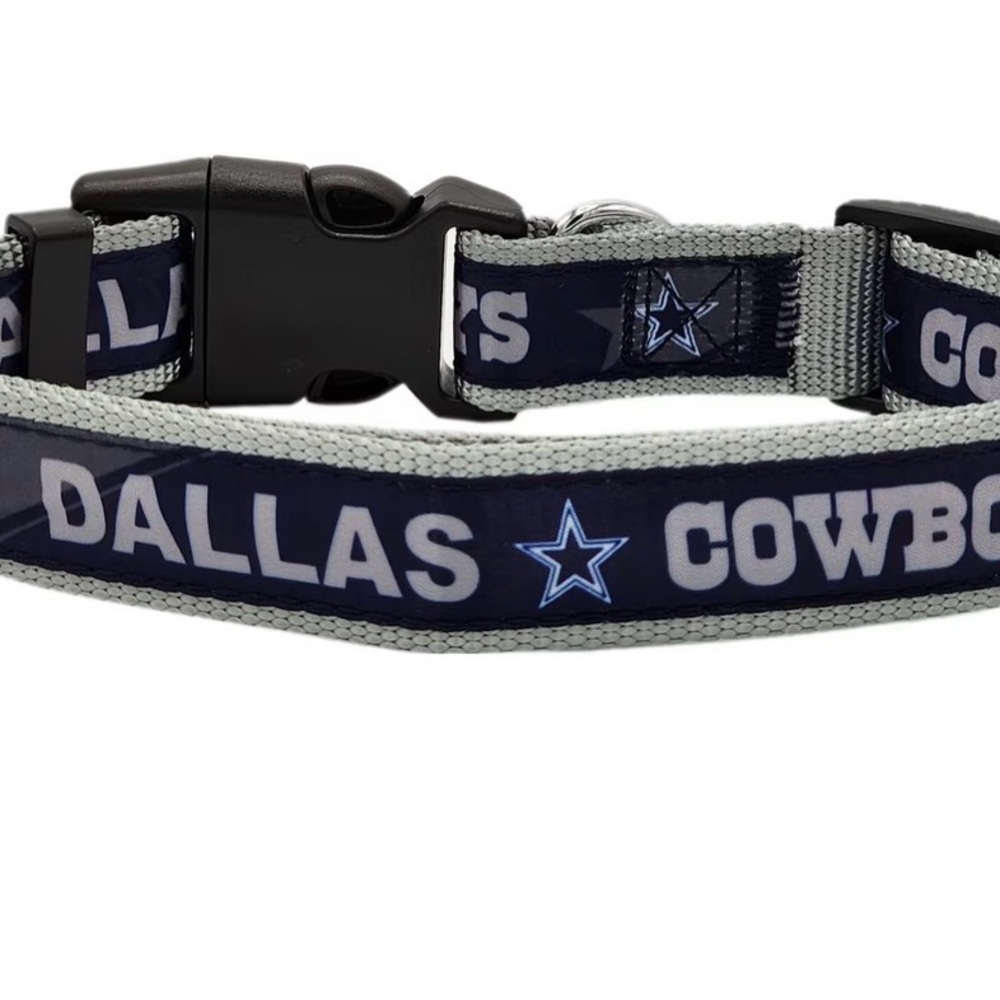 Pets First Dallas Cowboys Dog Collar - Blue and Gray